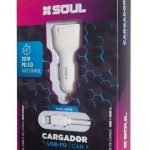 CARGADOR SOUL 12V QUALCOMM 20W 3.0 LIGHTNING