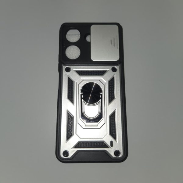 FUNDA RING SUPER XIAOMI REDMI 13C - POCO C65 PLATA