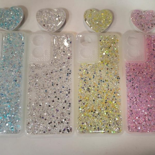FUNDA CRISTAL BRILLO Y POPSOCKET MOTO E14-G04-G04S-G24