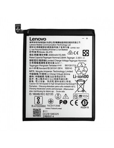 BATERIA MOTOROLA G6 PLAY- MOTOROLA E5- LENOVO K6 PLUS-BL270