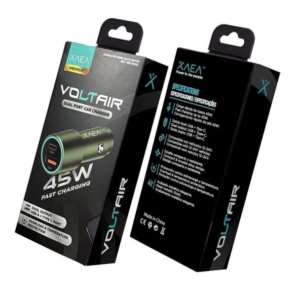 CARGADOR 12V VOLTAIR DUAL USB-A  20W + TYPE C 25W
