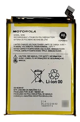BATERIA MOTO G22/E13/E32/G53/G13 NH50 BATERIA MOTO G22/E13/E32/G53/G13 NH50 - Imagen 1